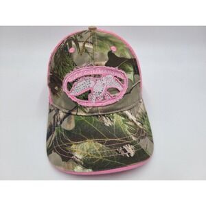 Women Duck Commander Camo Bedazzled Mesh Adjustable Hat Cap Hunt Fish Green Pink